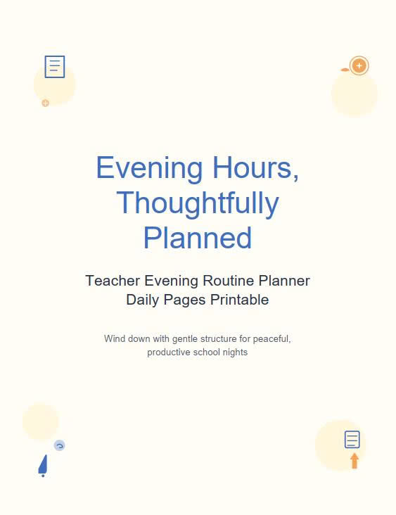 Teacher Evening Routine Planner cover
